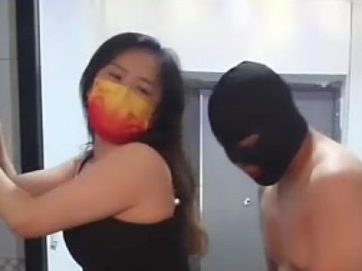 A slutty mature woman went out at night under the pretext of taking out the trash to her neighbor's house to find a strong man to have sex with.